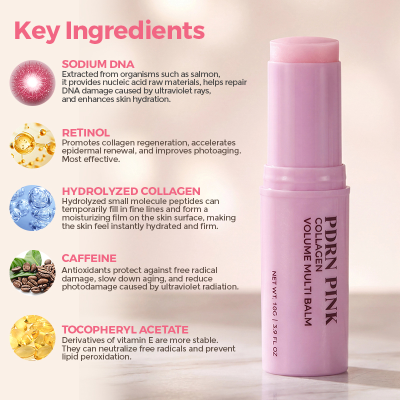 Retinol Pdrn Pink Collagen Volume Multi Face Balm Sodium Dna Anti Wrinkle Stick - 10
